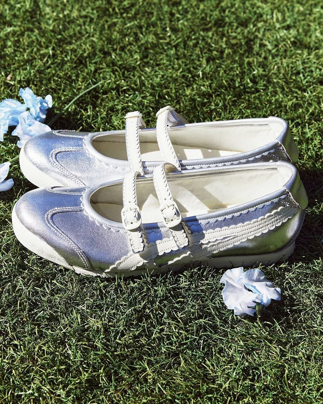 Onitsuka Tiger鬼塚虎 芭蕾鞋 銀色🩶