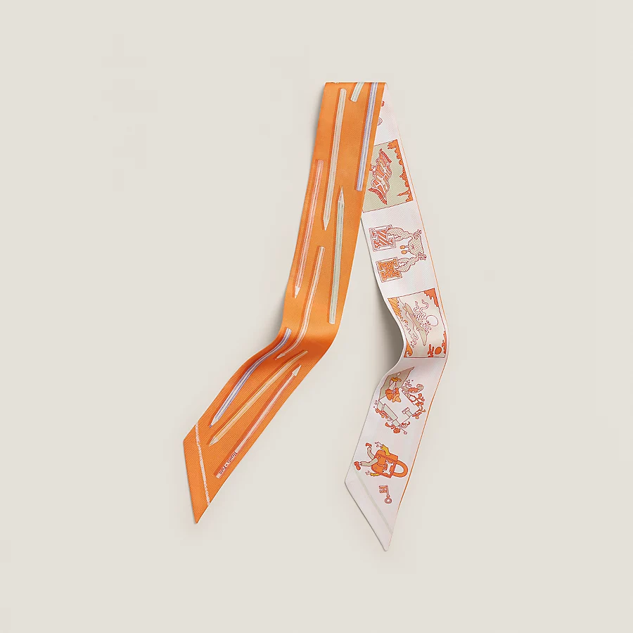 HERMES A Vos Crayons et Carre Libre Twilly mandarine / vert amande / jaune