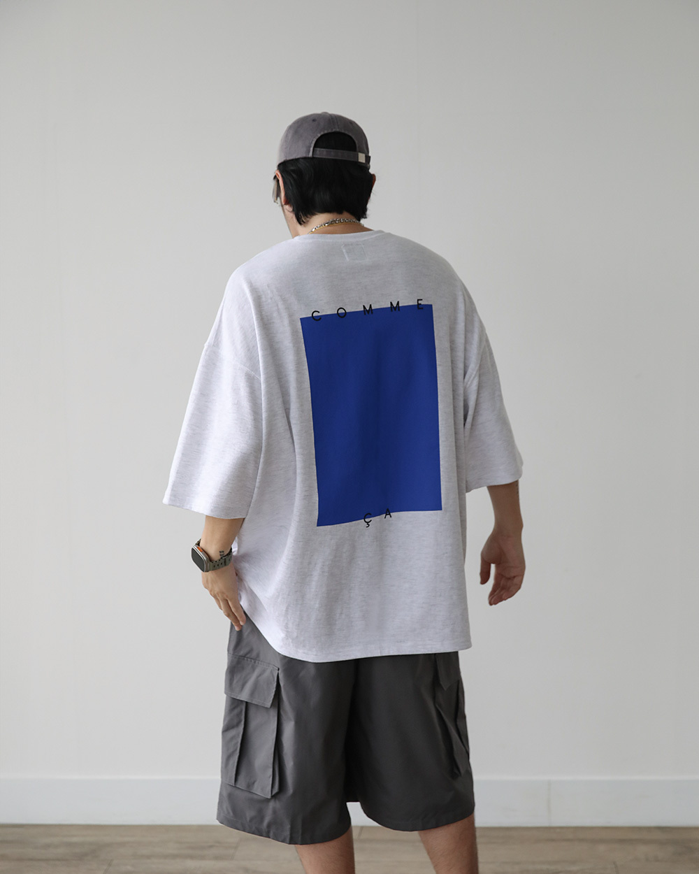 COMME方形色塊寬鬆T恤
