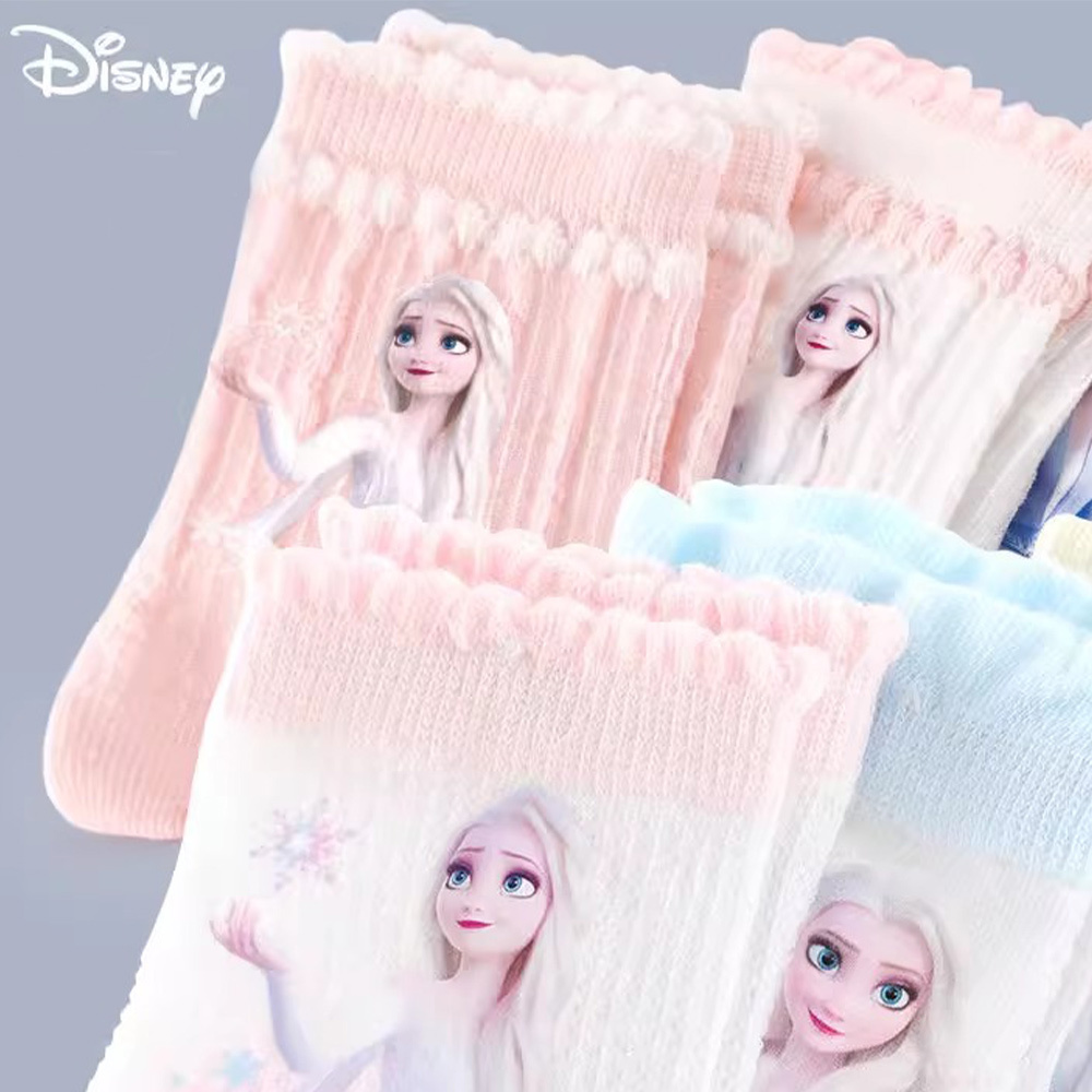 【虎兒寶】迪士尼系列 卡通造型兒童短襪 5雙組 - 艾莎雪寶 童襪  ( SP33259 )