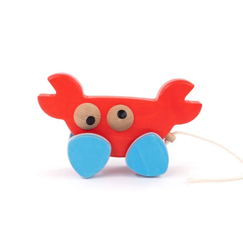 【BAJO】動物系列 | 大眼滾滾螃蟹-拉繩玩具