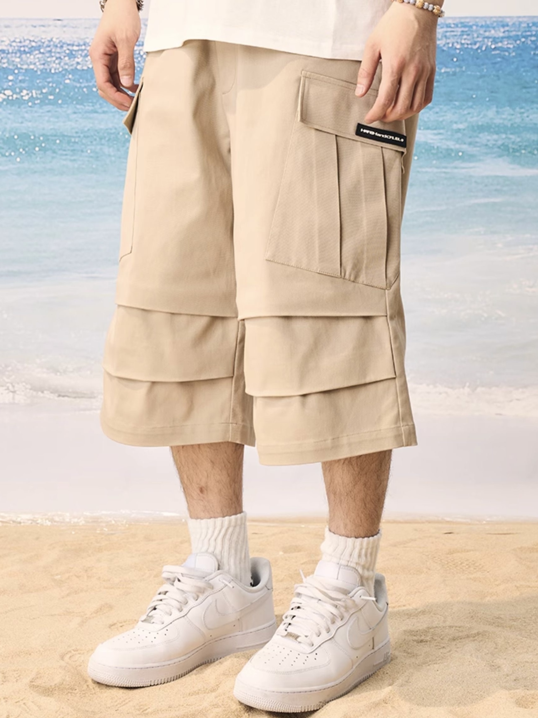 harsh and cruel 2025SS 立體輪廓 打褶 風琴口袋 七分褲