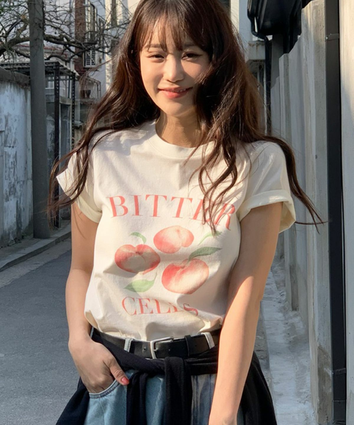 BITTER CELLS Flat Peach Tee