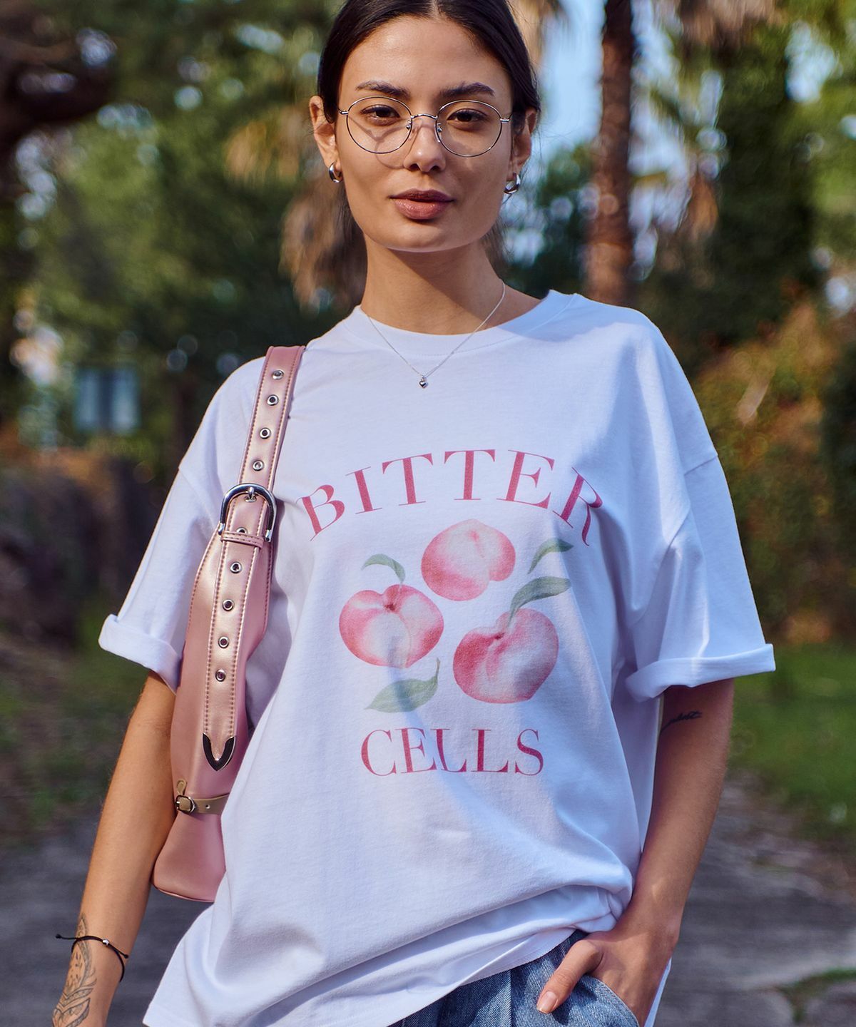 BITTER CELLS Flat Peach Tee