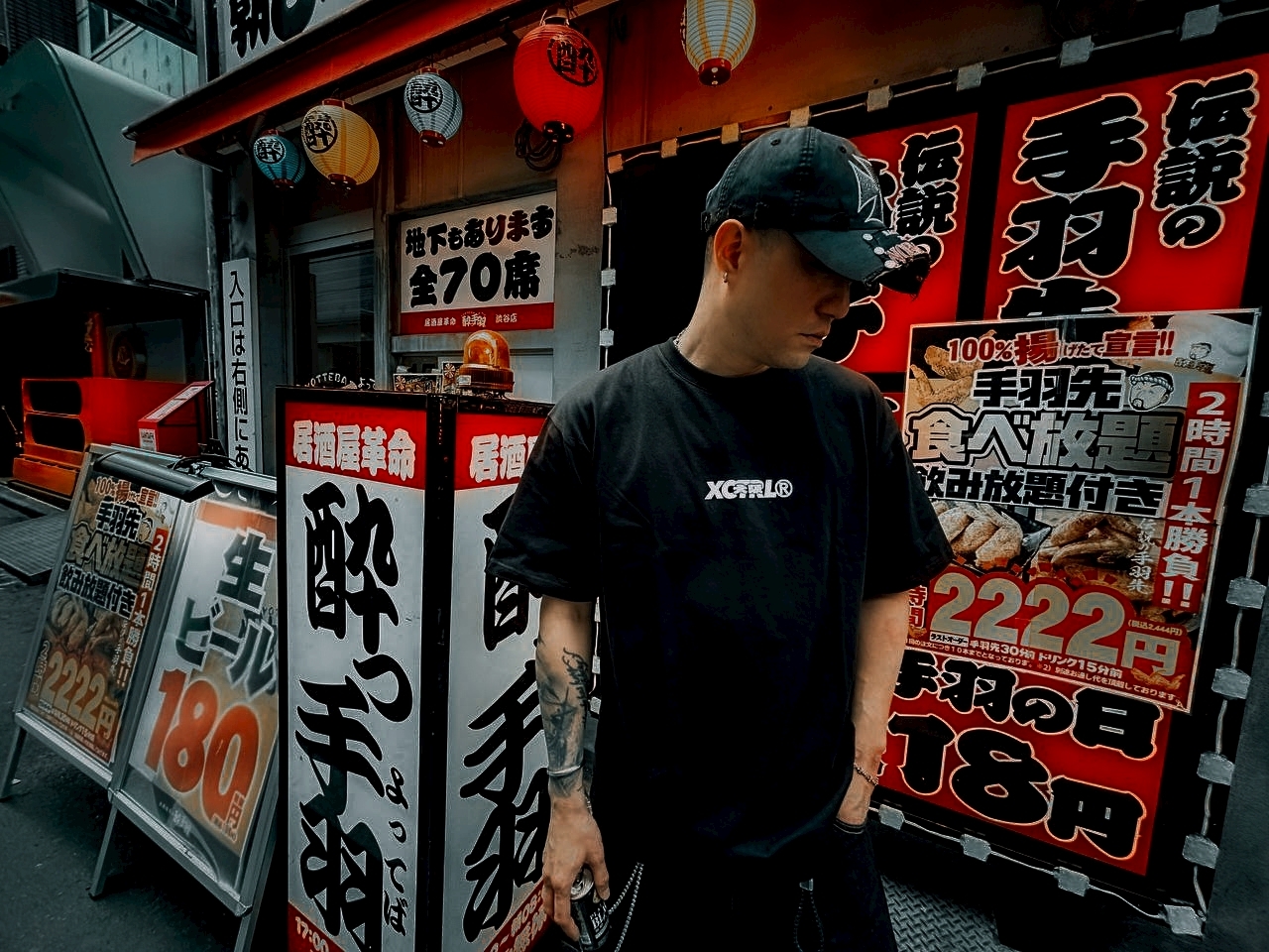 XCTRL 大阪雷虎寬版短T-黑