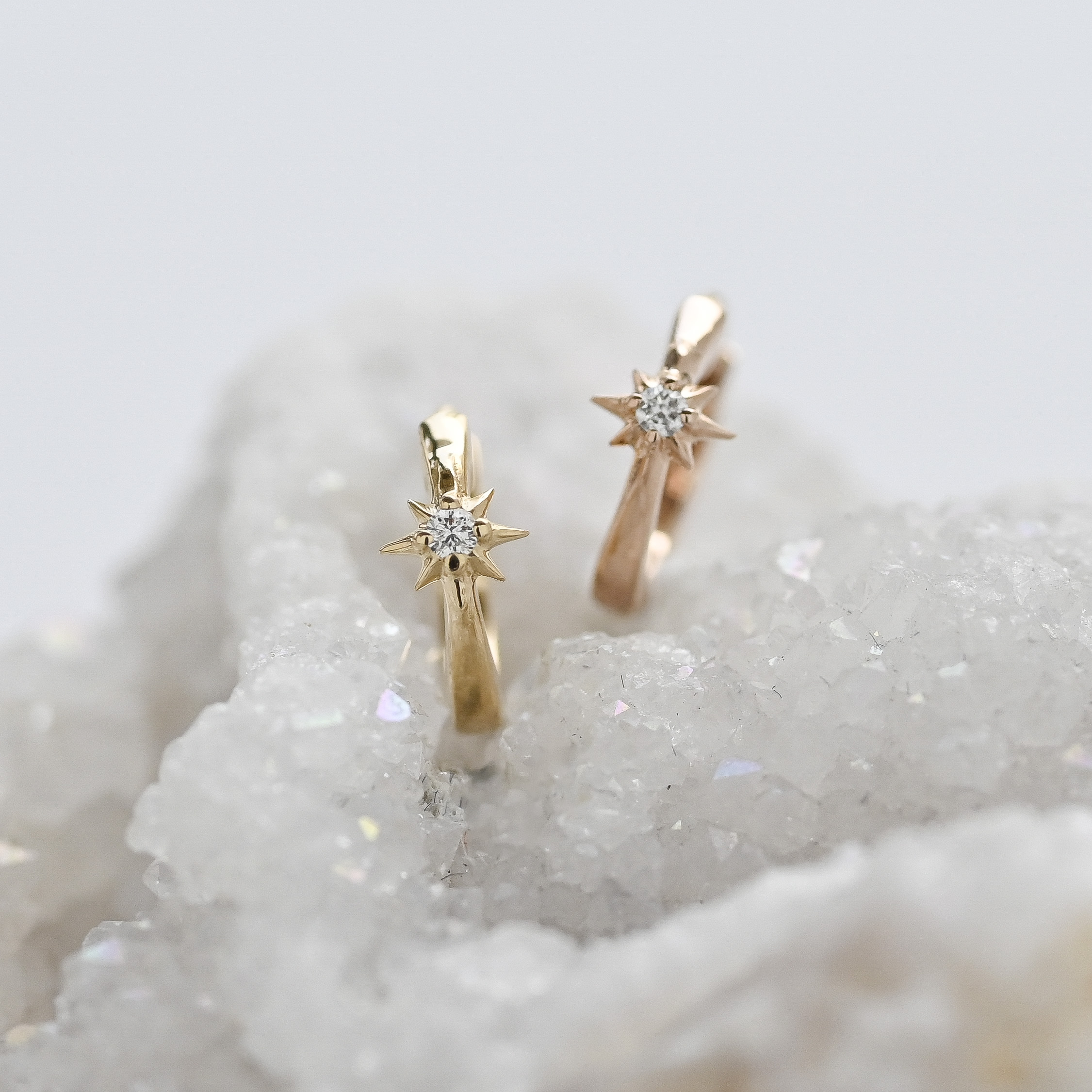 18K Mini Star Hoop Earring