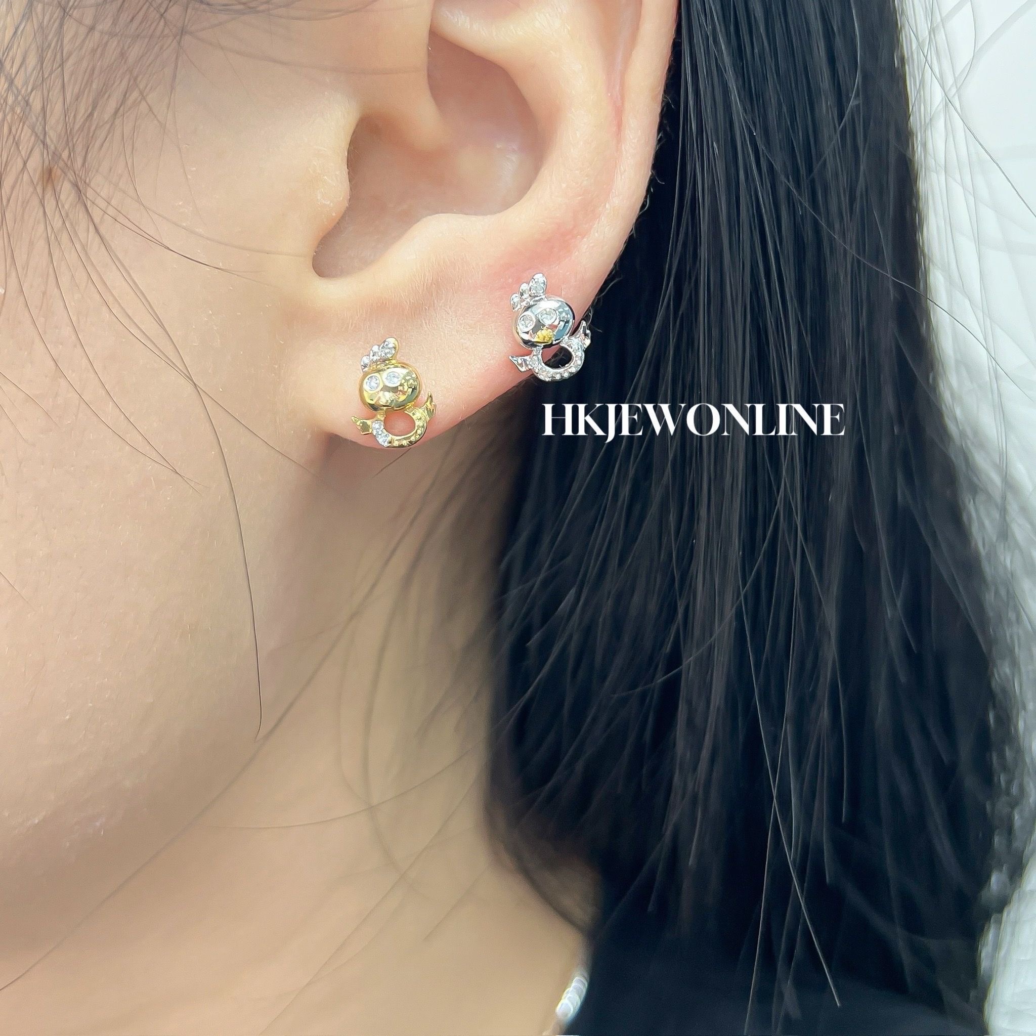 🐥 14K White Gold / Yellow Gold / Rose Gold Chick Earrings 🐣