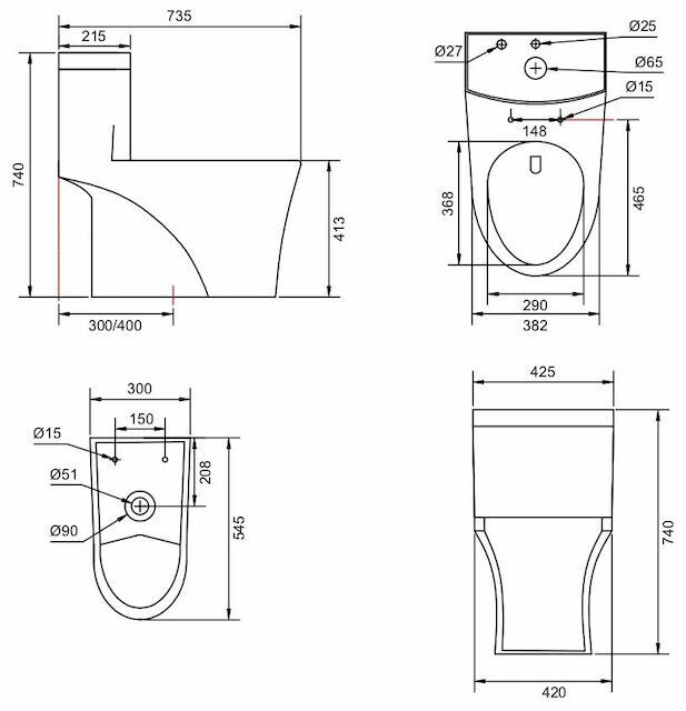 H&H  WD-001C 3L 單體馬桶