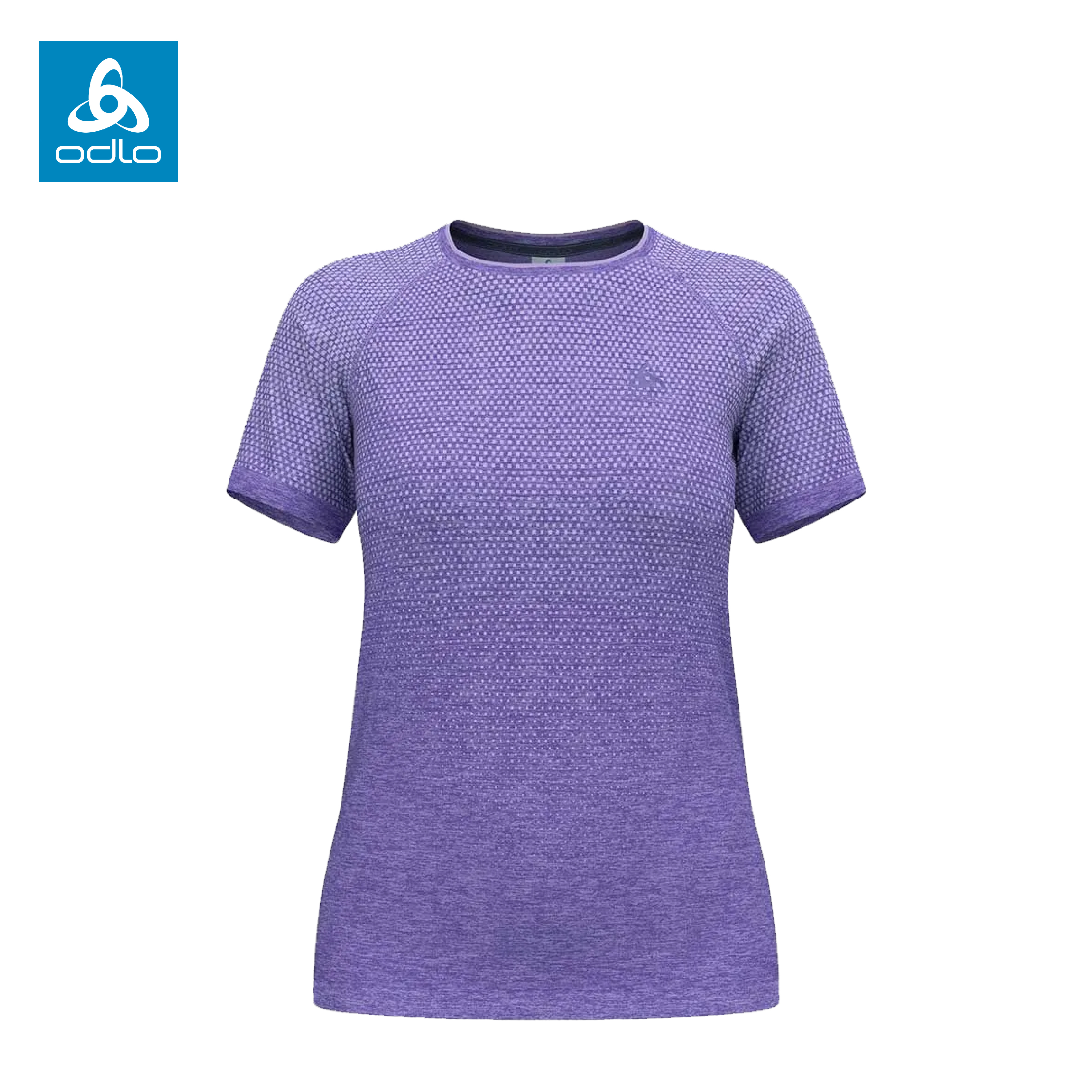 ODLO 瑞士 銀離子無縫編織SEAMLESS短袖T-SHIRT 女款 (派對紫麻花色) 10OD313941