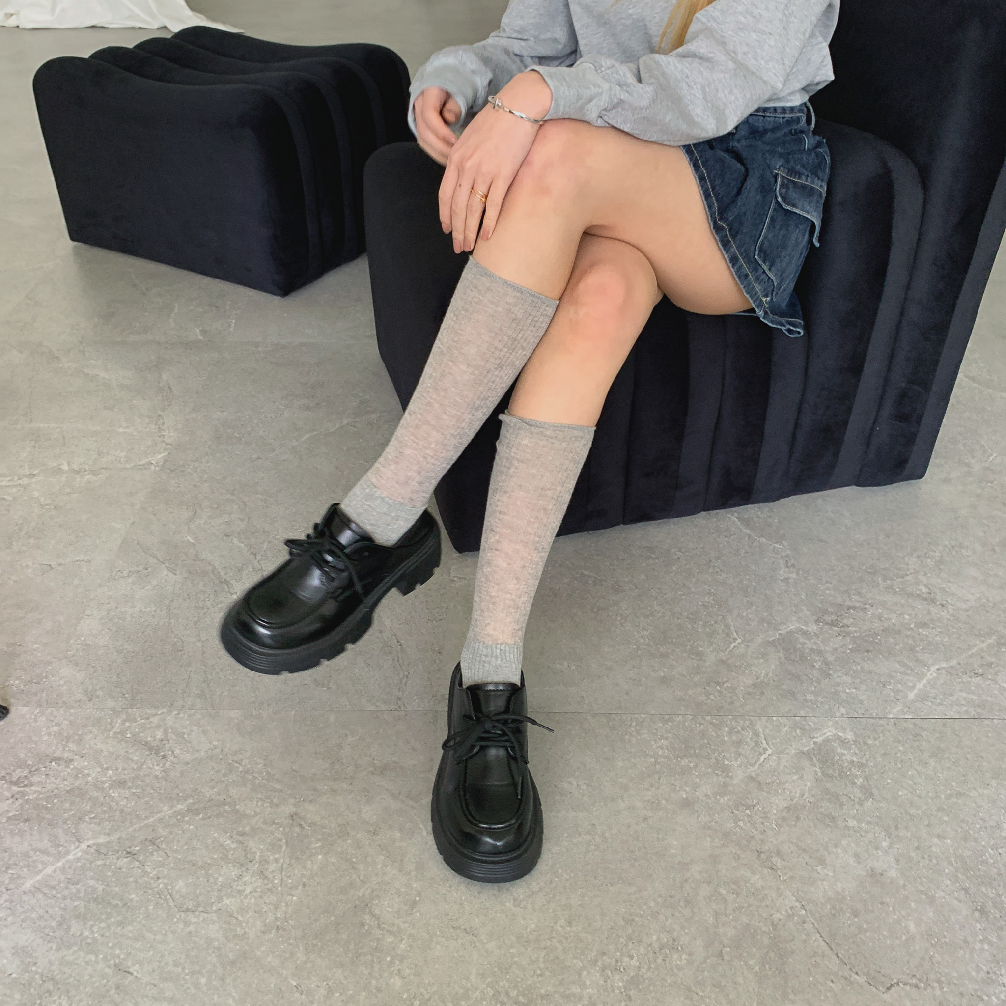 ISA_穿搭模範生 春夏請包色薄款小腿襪_53098