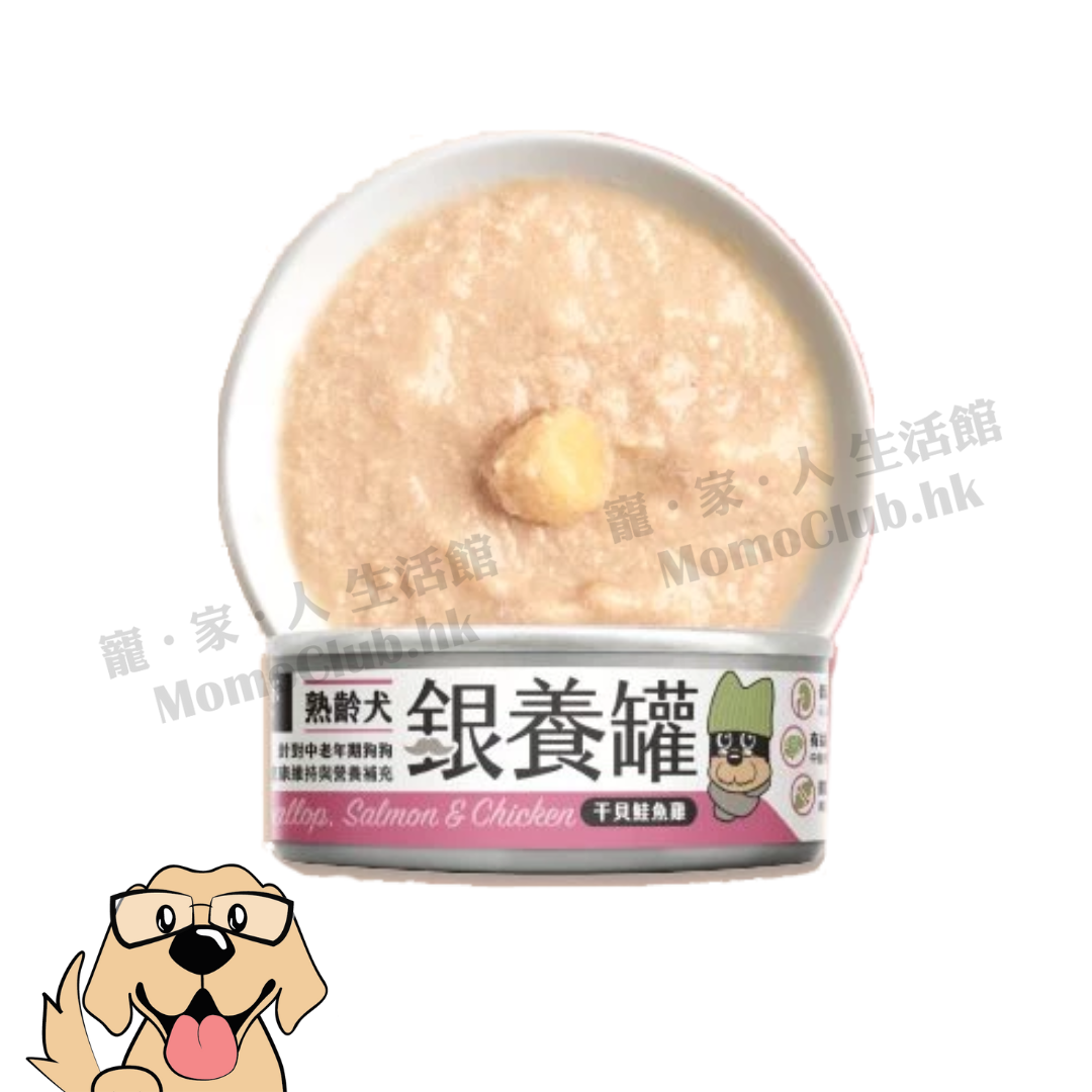 汪喵星球 - 熟齡犬無膠主食罐 (干貝鮭魚) 80g