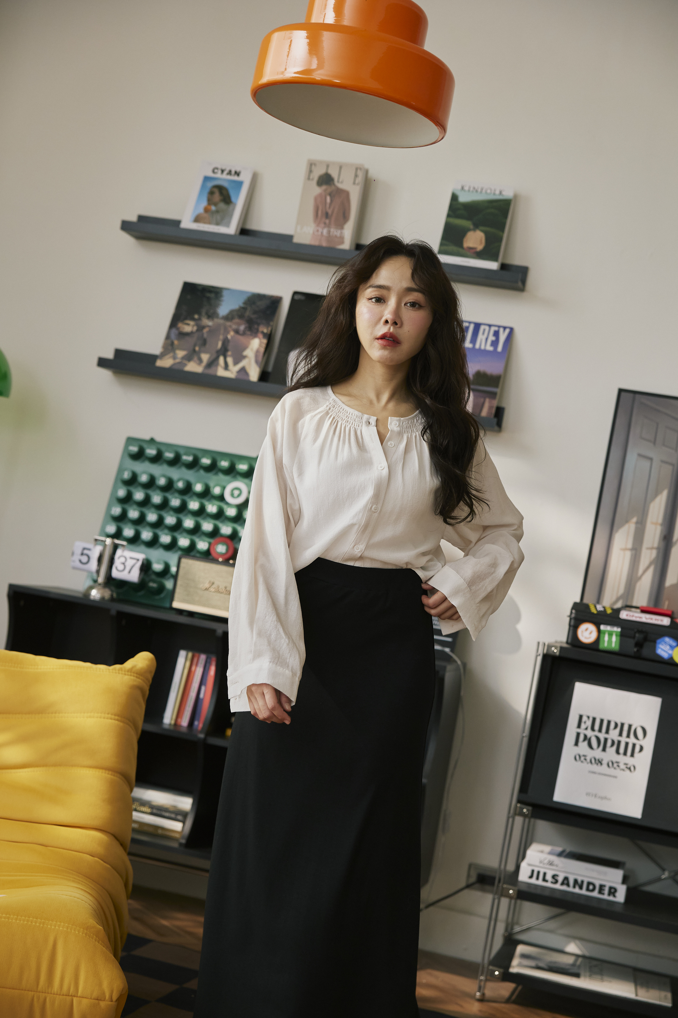 彈力莫代爾長裙