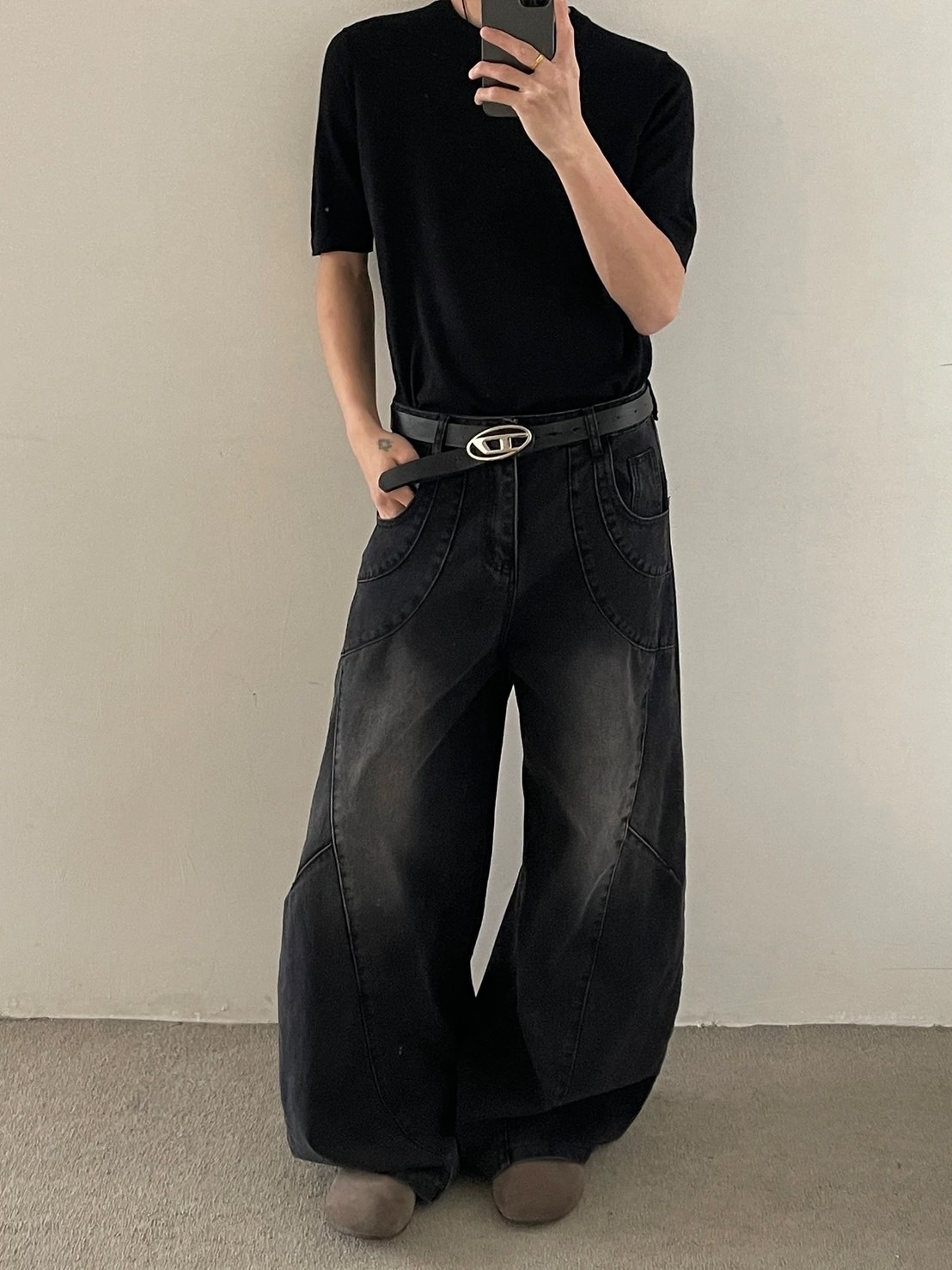 (GOAL) 美式做舊解構彎刀褲 FIVELGENE 02426