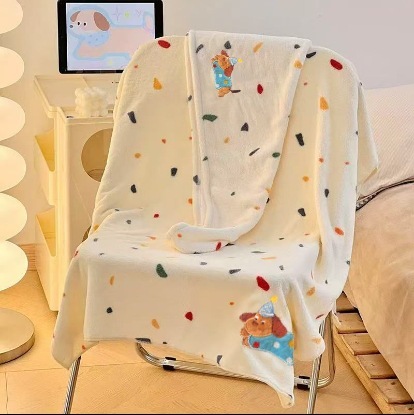 《5809》狗狗派對珊瑚絨浴巾/毛巾/乾髮帽