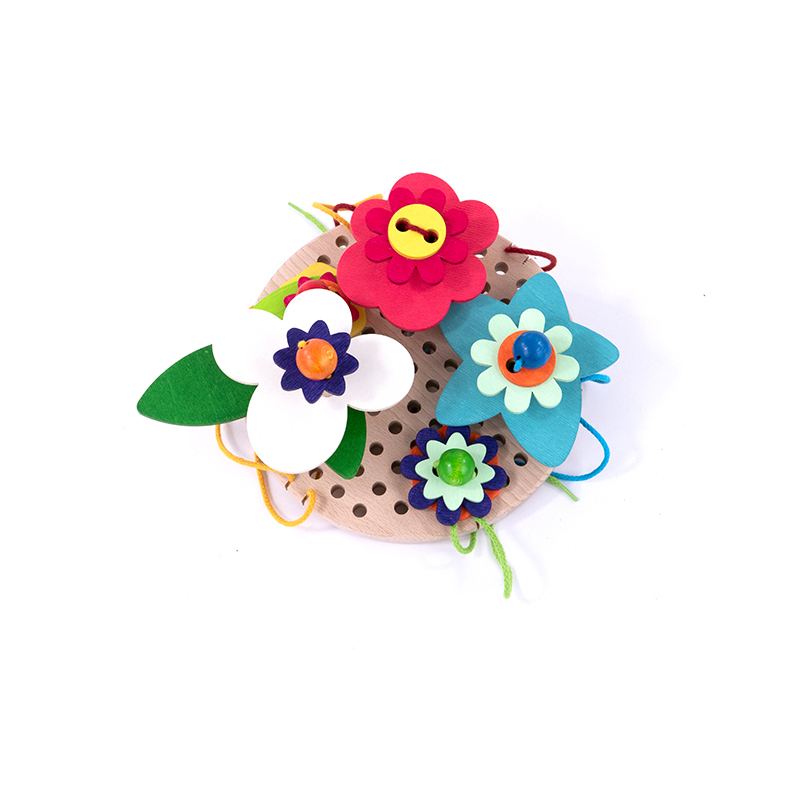 BAJO 早教系列-繽紛小花園蒙特梭利穿線板