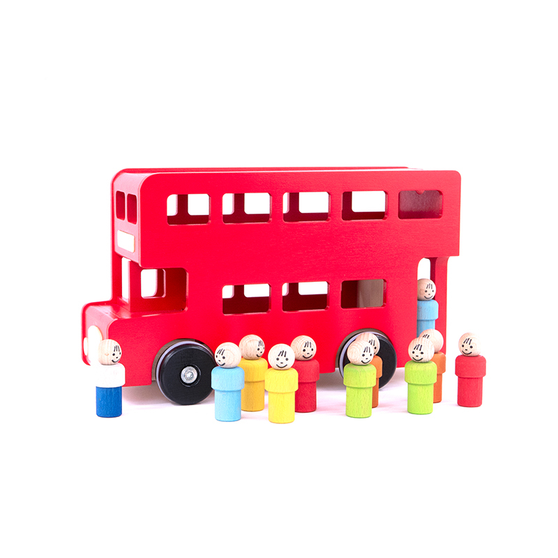 BAJO 交通工具系列-倫敦雙層大巴士識數啟蒙木玩