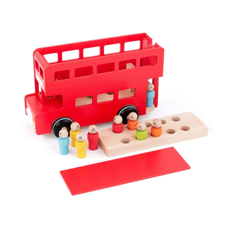 BAJO 交通工具系列-倫敦雙層大巴士識數啟蒙木玩