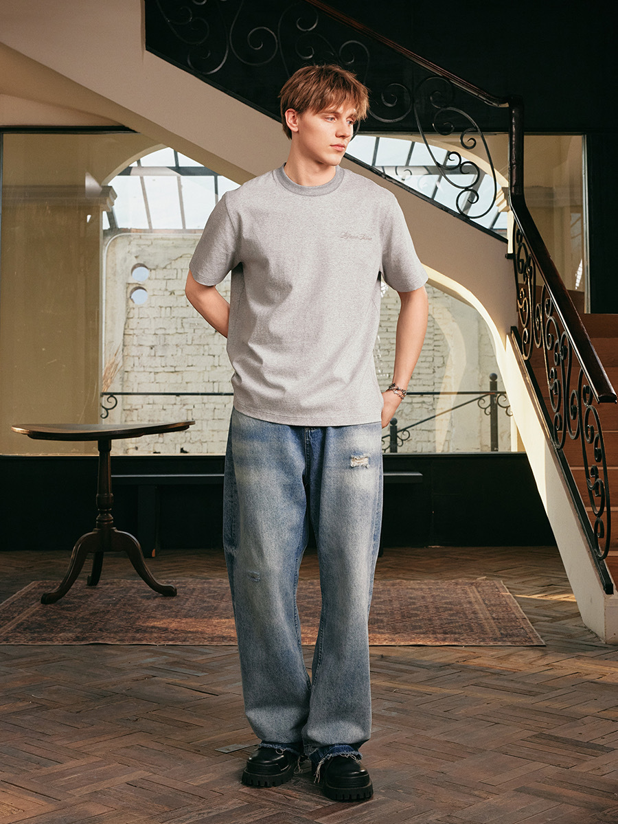 harsh and cruel 2025SS 老錢風 簡約刺繡字體 短袖