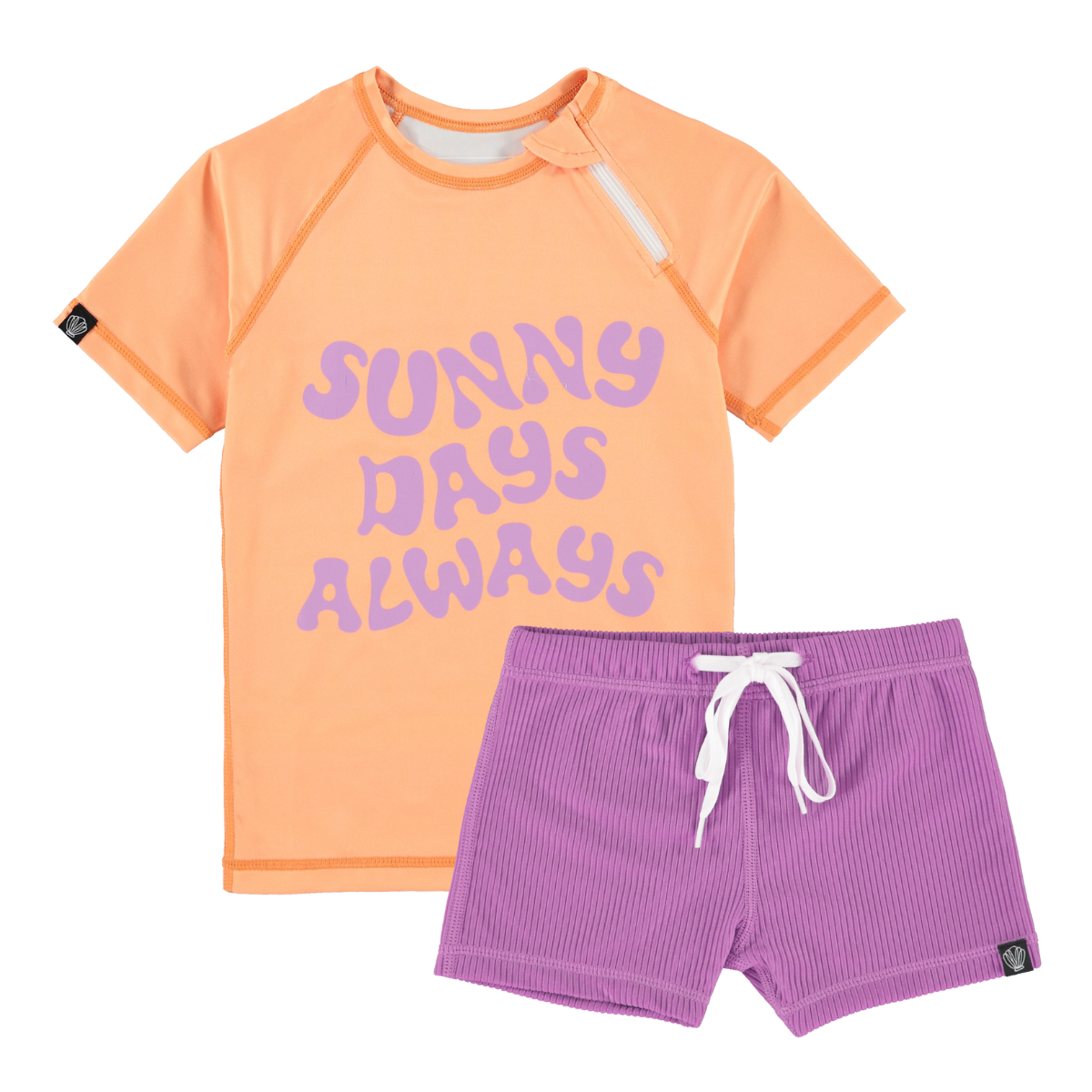 〖 Beach&Bandits 〗橘紫字母防曬兩件式泳衣