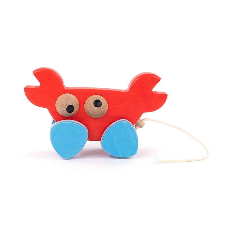 BAJO 動物系列-大眼滾滾螃蟹拉繩玩具