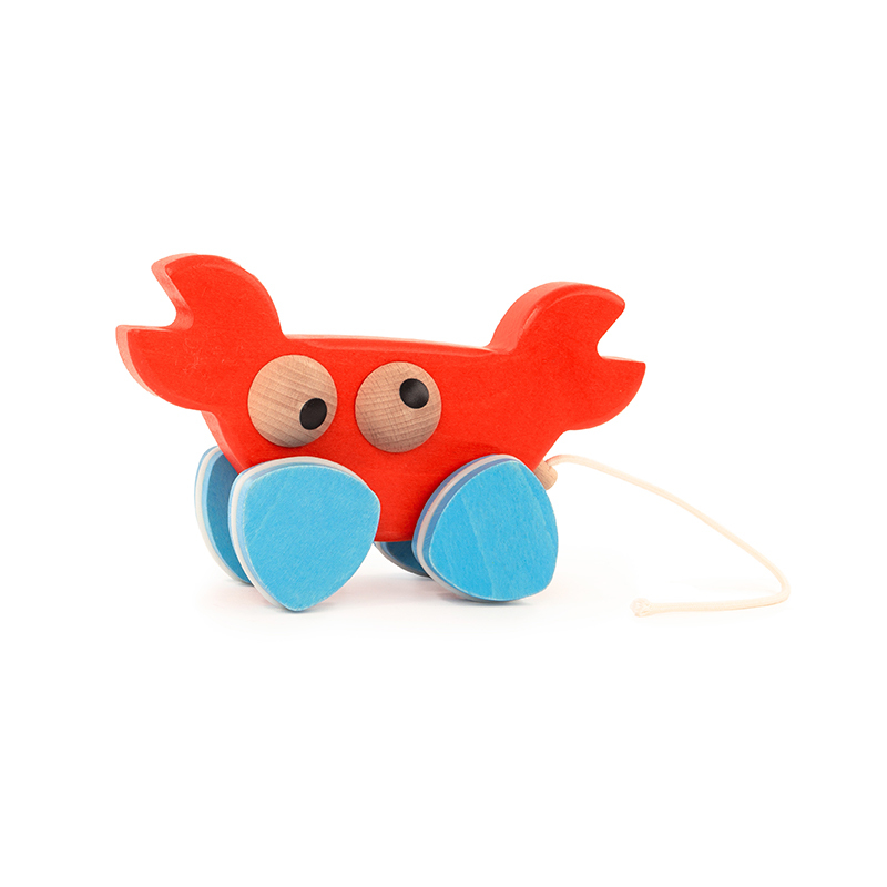 BAJO 動物系列-大眼滾滾螃蟹拉繩玩具