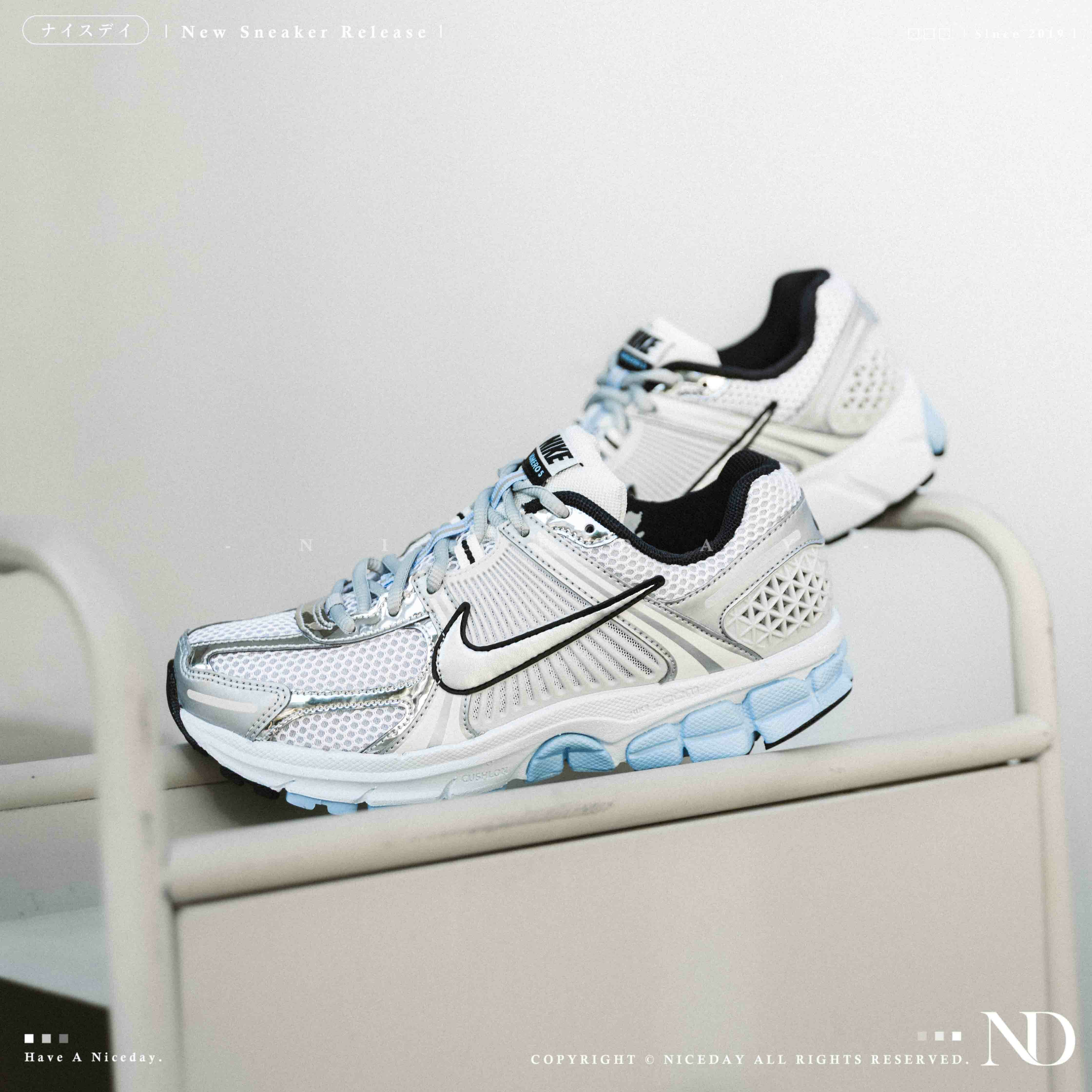 NICEDAY 現貨 Nike Air Zoom Vomero 5 銀灰 藍灰 藍 女鞋 HF1877-100