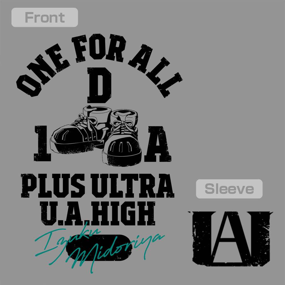 Cospa 0331 緑谷出久 カレッジ Tシャツ [TVアニメ『僕のヒーローアカデミア』] MIX GRAY