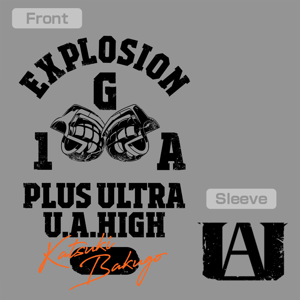 Cospa 0331 爆豪勝己 カレッジ Tシャツ [TVアニメ『僕のヒーローアカデミア』] MIX GRAY