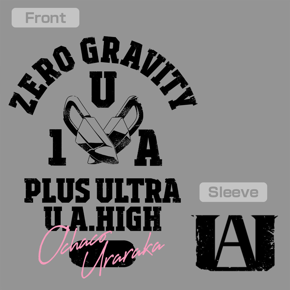 Cospa 0331 麗日お茶子 カレッジ Tシャツ [TVアニメ『僕のヒーローアカデミア』] MIX GRAY