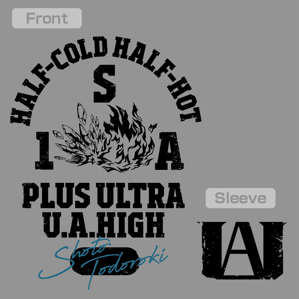 Cospa 0331 轟焦凍 カレッジ Tシャツ [TVアニメ『僕のヒーローアカデミア』] MIX GRAY