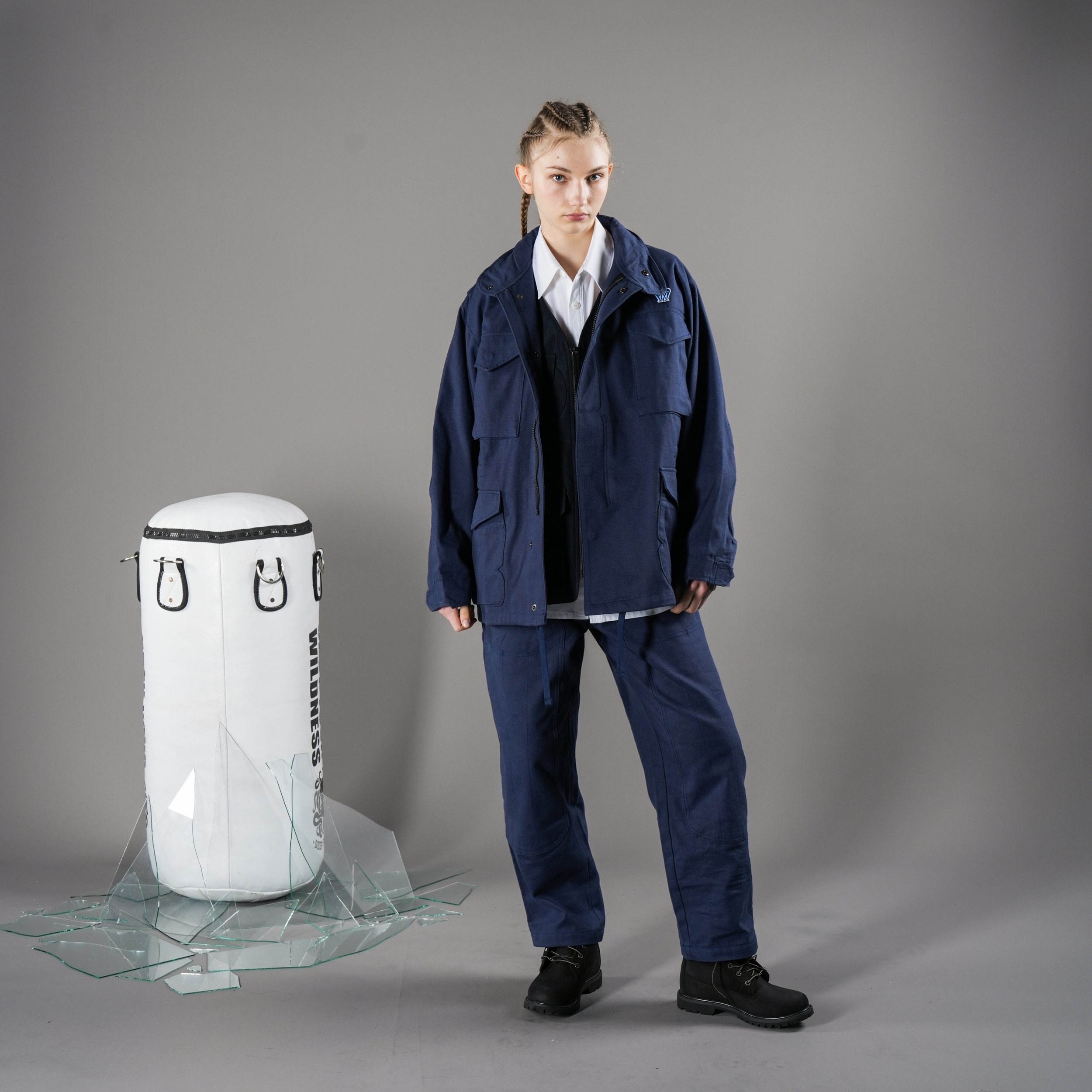 拳魂重磅連帽外套-幻藍