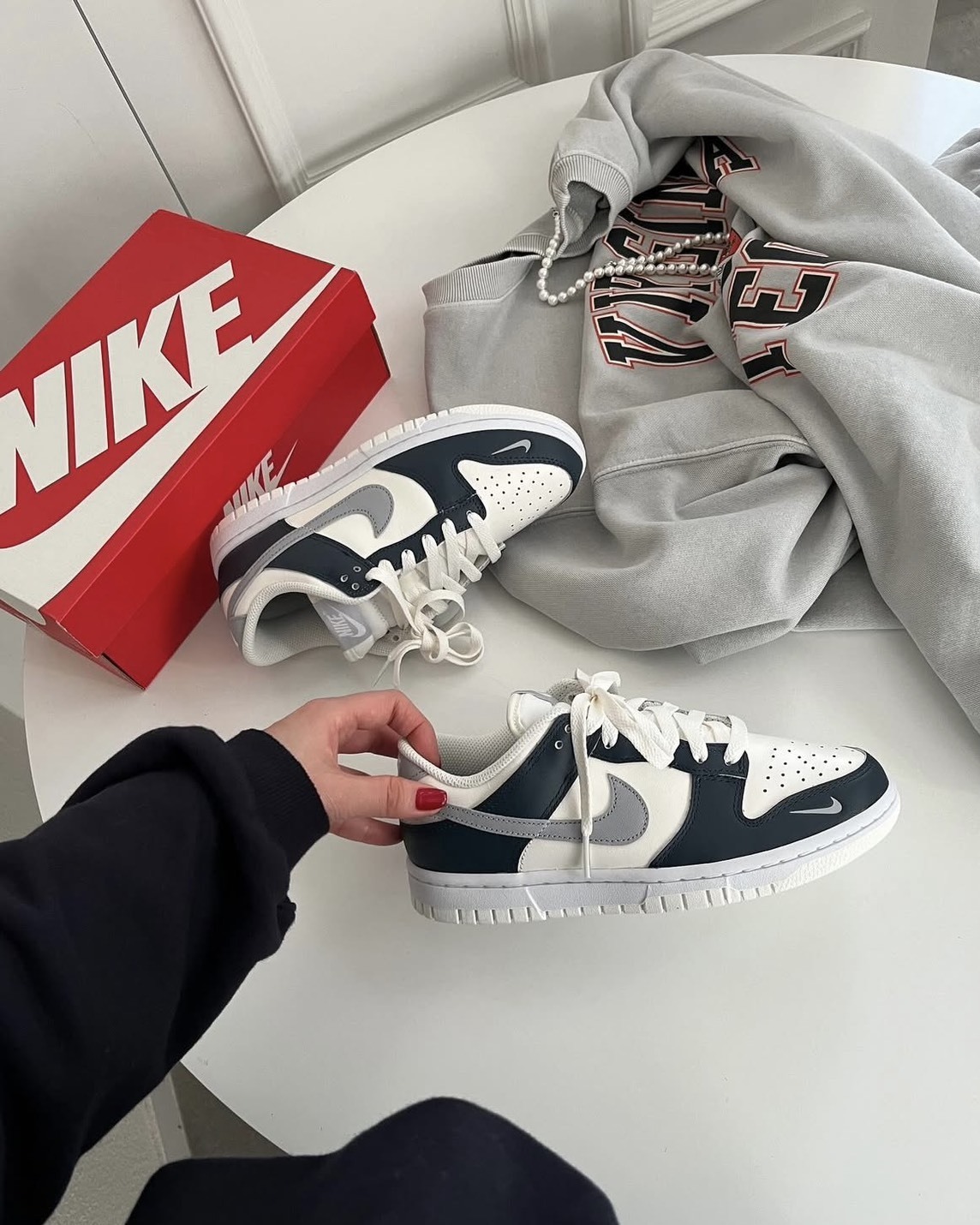 NIKE DUNK LOW "ARMORY NAVY" 海鹽午夜藍 奶油色 米白 灰藍 海軍藍 女鞋 HV2390-100 / 預購