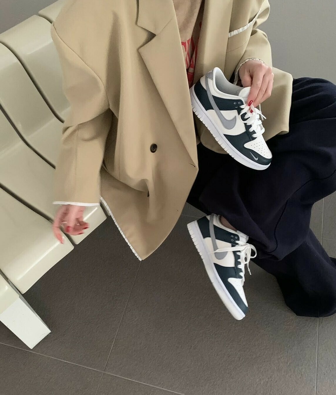 NIKE DUNK LOW "ARMORY NAVY" 海鹽午夜藍 奶油色 米白 灰藍 海軍藍 女鞋 HV2390-100 / 預購