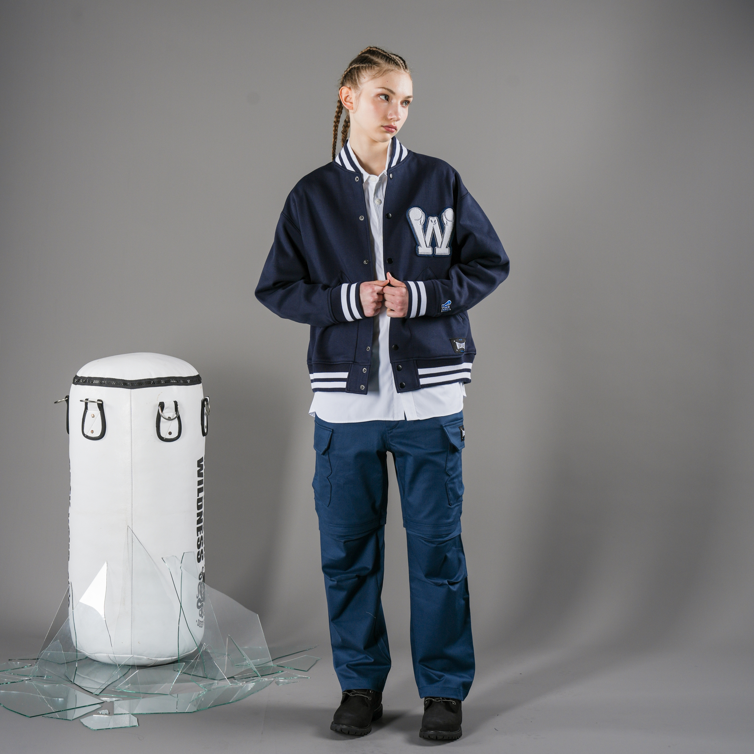 織本出擊多口袋長褲-蒼藍