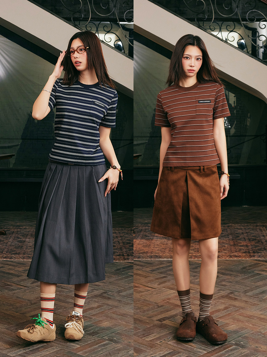 harsh and cruel 2025SS 復古條紋 修身短袖