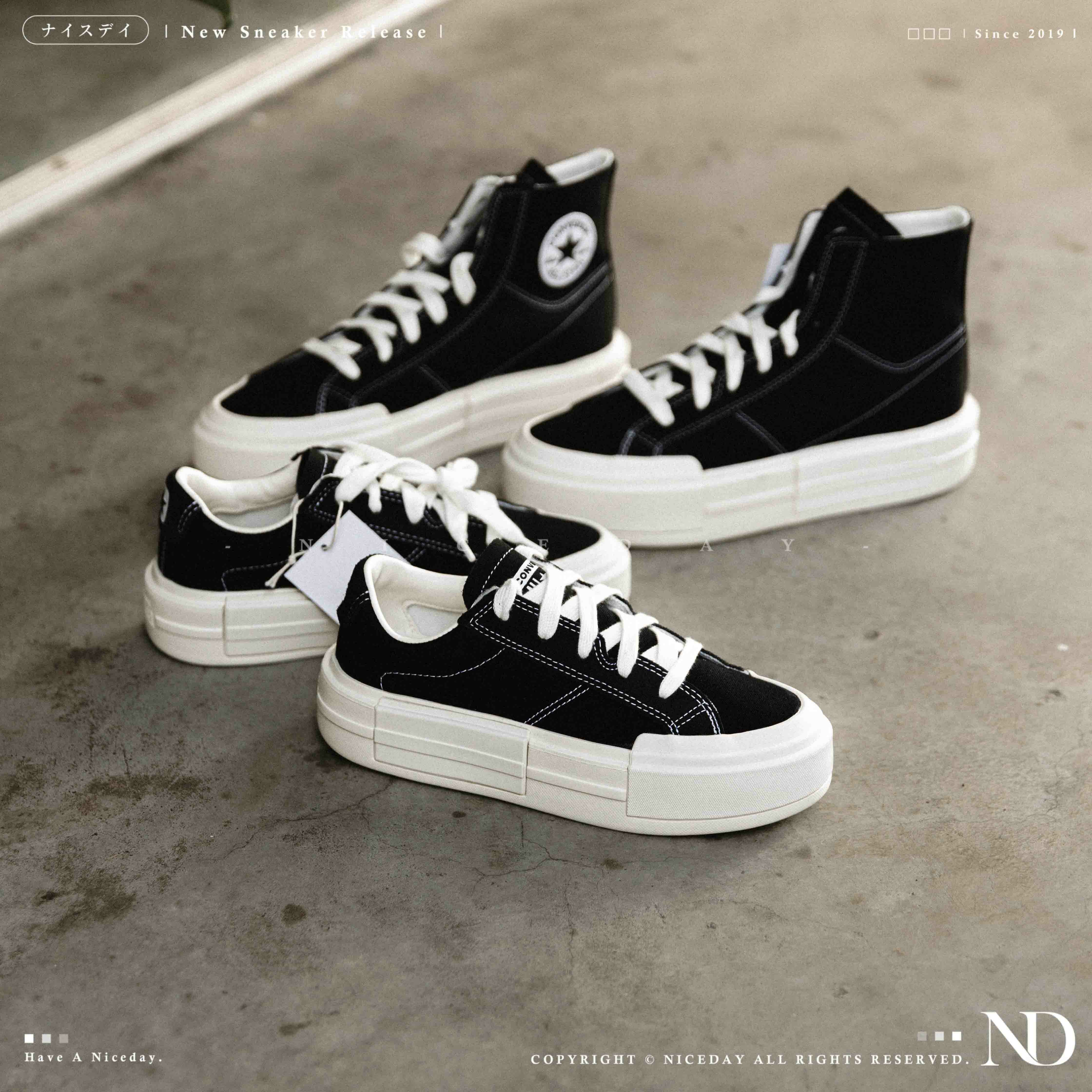 NICEDAY 現貨 Converse Ctas Cruise OX 高筒 低筒 黑白 基本 帆布鞋 解構 A08789C