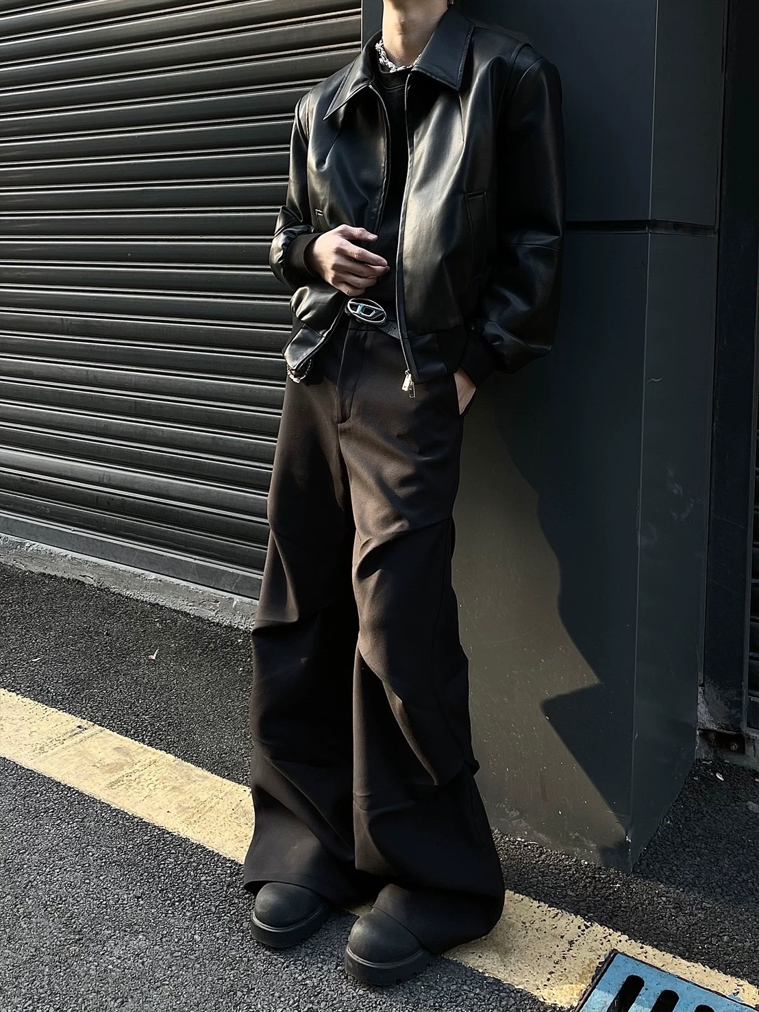 (GOAL) Klash KJ6303 美式設計感皺摺西裝落地褲