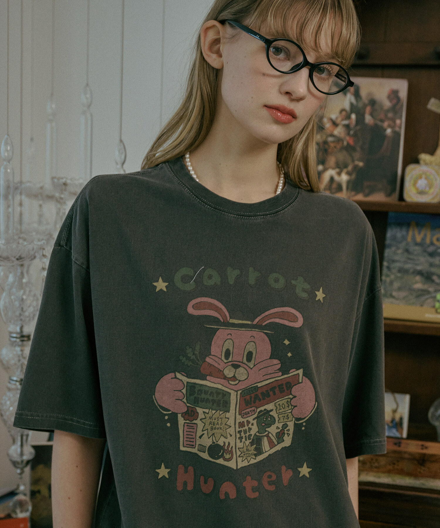 CPGN STUDIO - CARROT HUNTER PIGMENT TSHIRT (SMOKE BLACK)