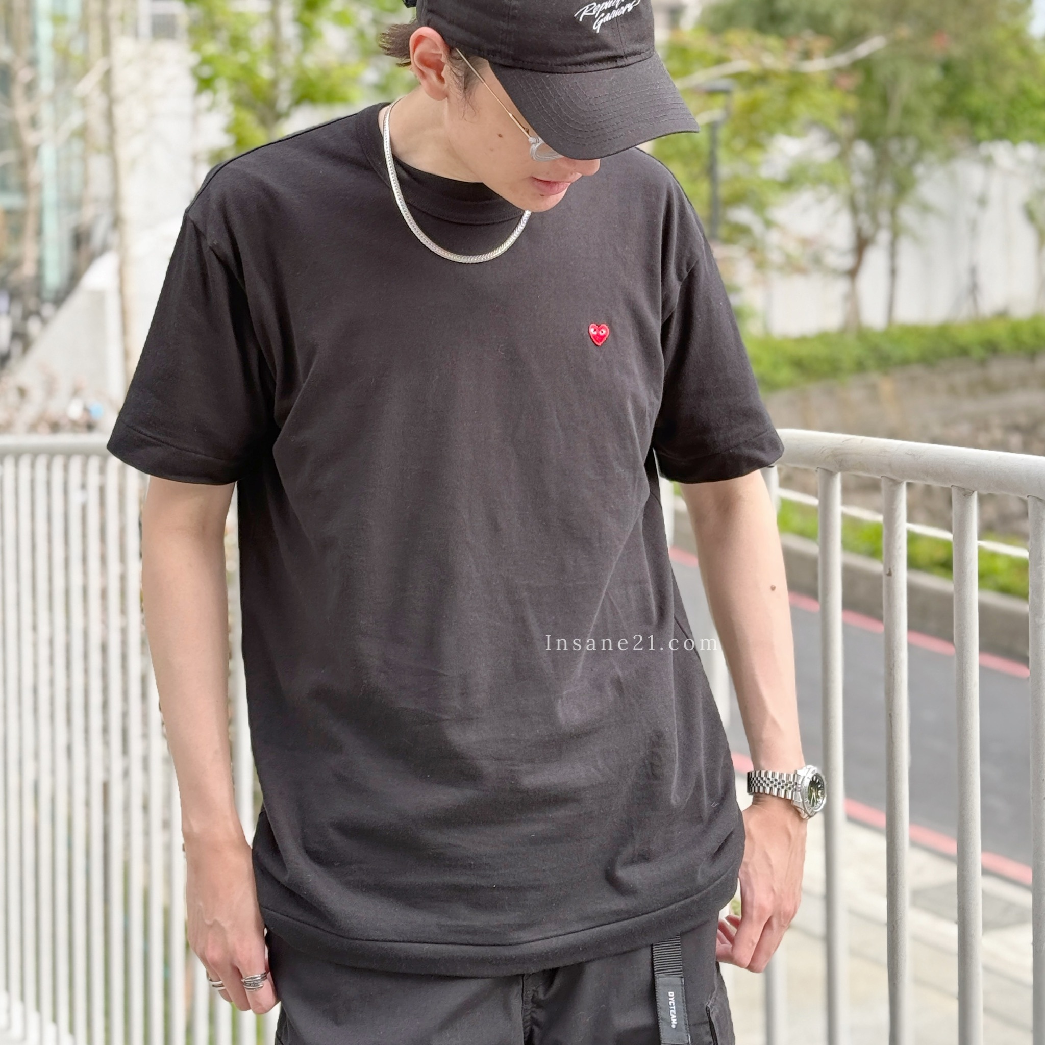 COMME DES GARCONS 川久保玲 迷你愛心LOGO 短袖 黑色 上衣 日本代購 潮牌