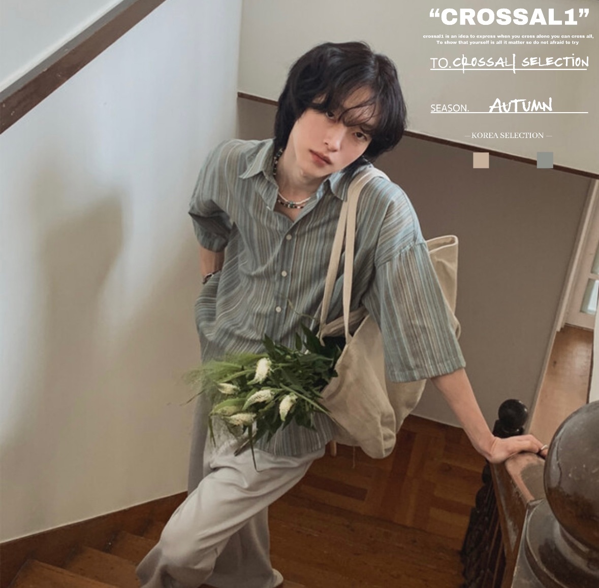 鄉村復古直條紋襯衫