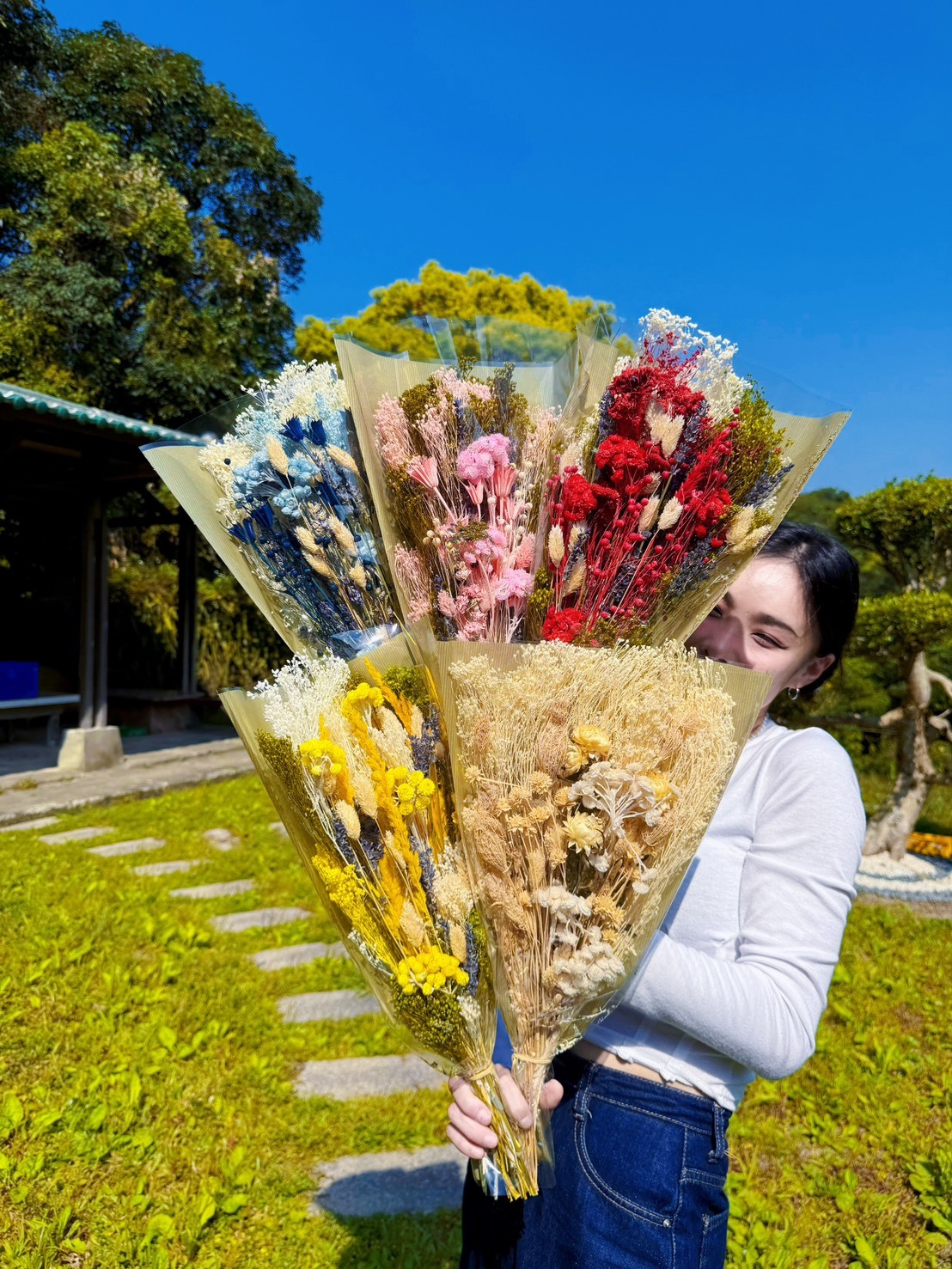 義大利乾燥長型花束（多色）