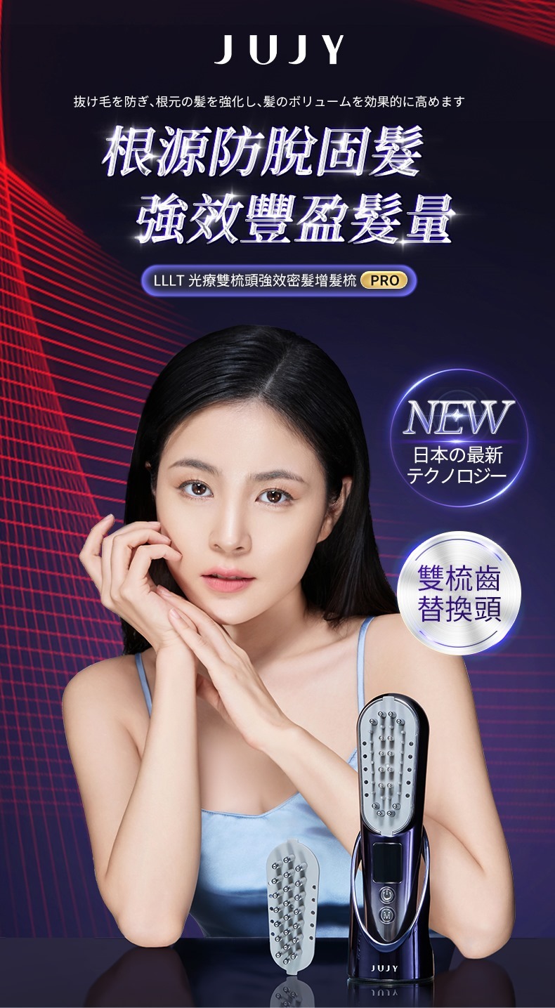 JUJY LLLT光療雙梳頭強效密髮增髮梳 PRO