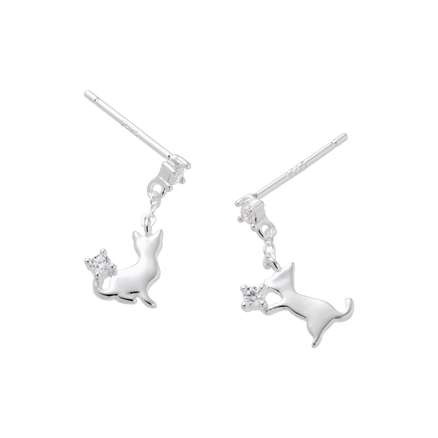 純銀,貓咪,耳環,平價飾品