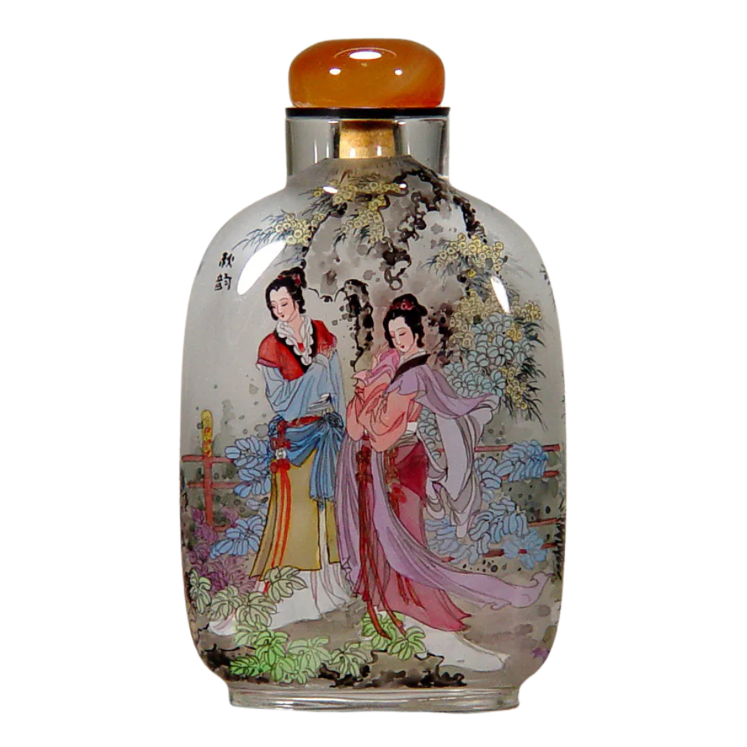 仕女圖鼻煙壺 優雅仕女展現古典韻味與柔美