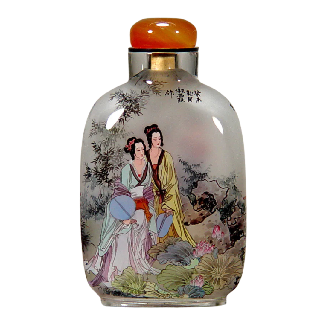 仕女圖鼻煙壺 優雅仕女展現古典韻味與柔美