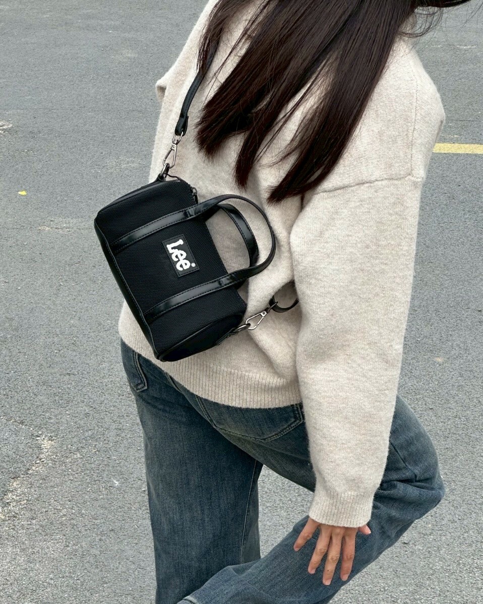 Lee 黑色 波士頓包 側背包 肩背包 手提包