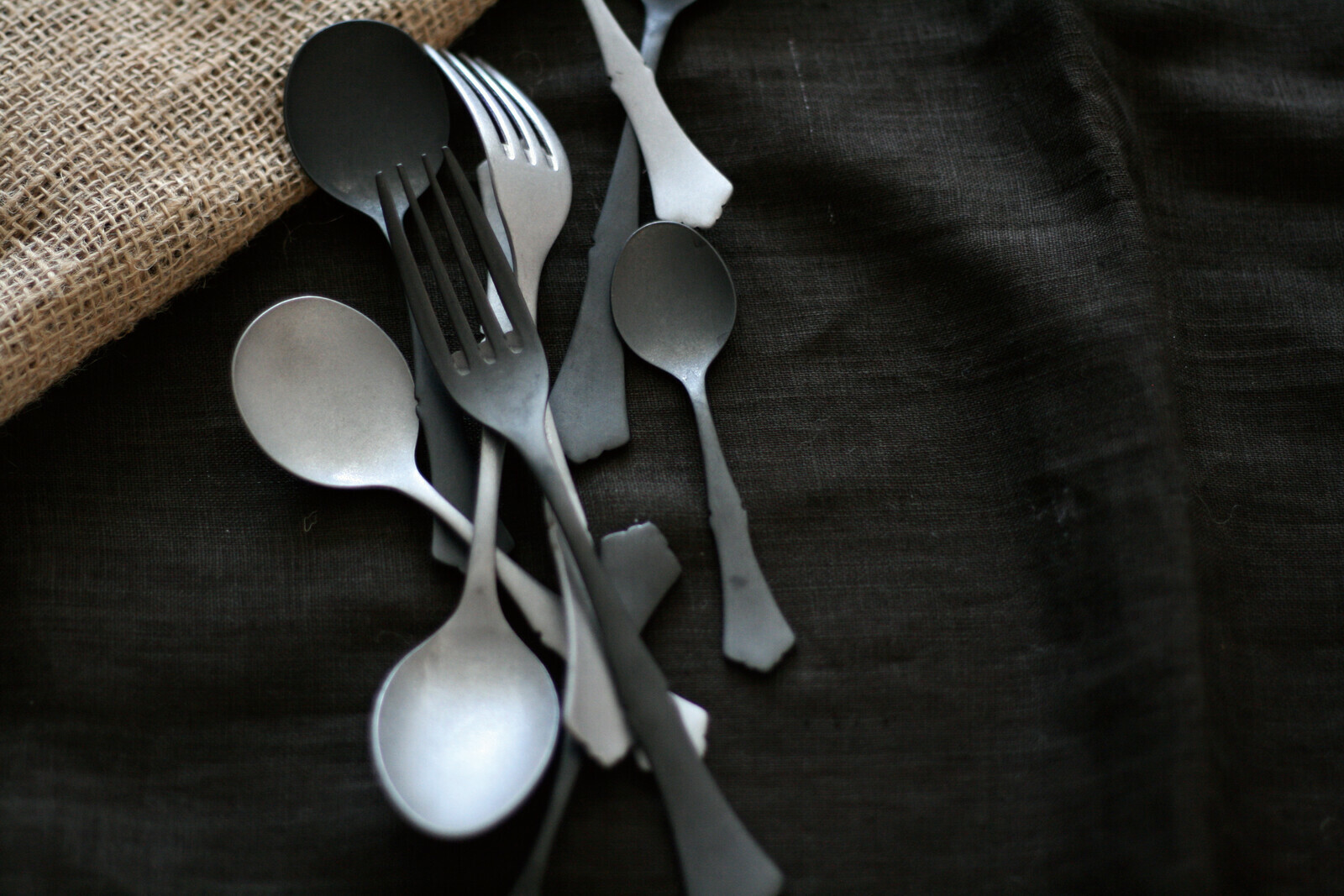 日本 仿古 霧面銀 餐具