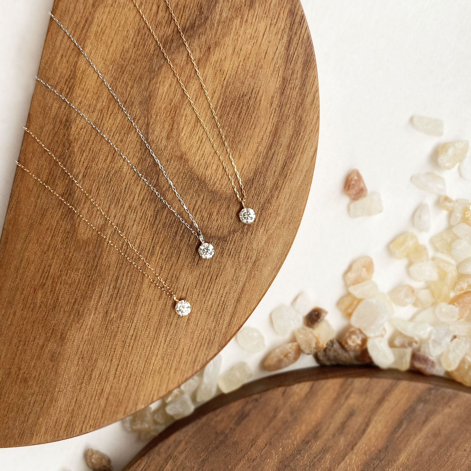 18K/15分單鑽墜鍊