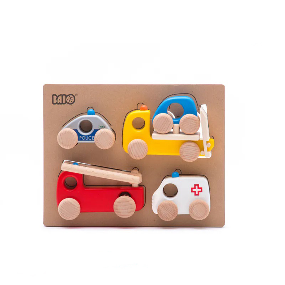 【BAJO】交通工具系列 | 救援隊木玩車禮盒(4台)