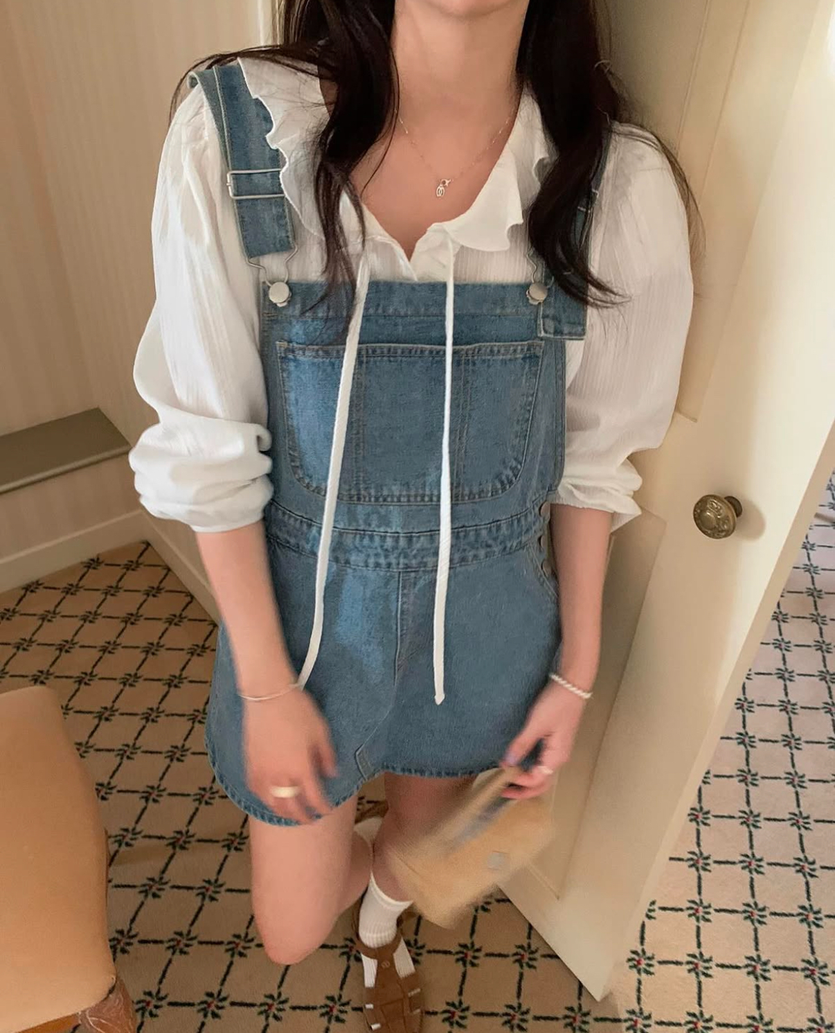 [現貨] Phyllis 俏皮牛仔吊帶裙 [ 藍色 / Free ]